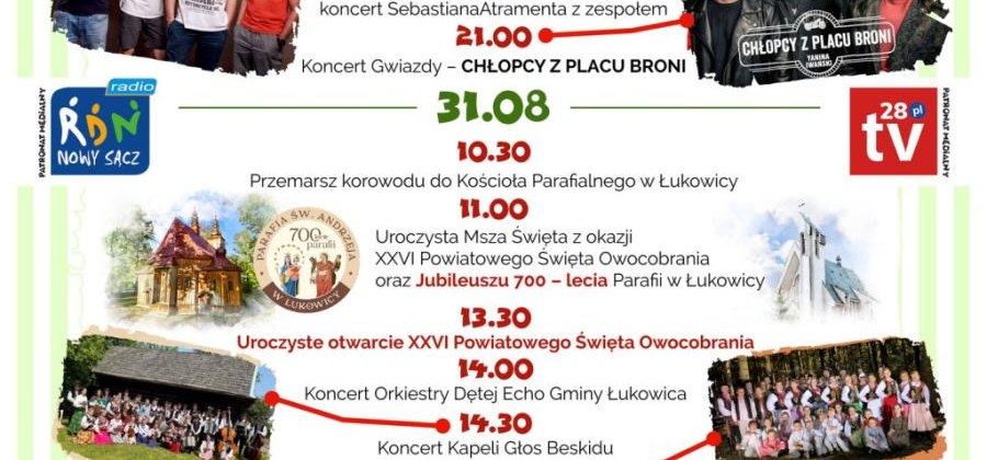 XXVI Powiatowe Święto Owocobrania oraz Jubileusz 700-lecia Parafii pw. św Andrzeja Apostoła w Łukowicy
